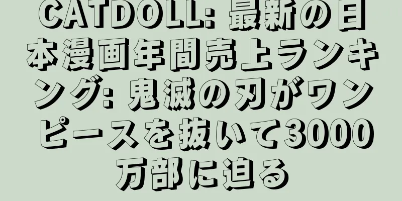 CATDOLL: 最新の日本漫画年間売上ランキング: 鬼滅の刃がワンピースを抜いて3000万部に迫る