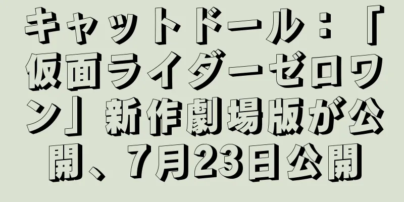 キャットドール：「仮面ライダーゼロワン」新作劇場版が公開、7月23日公開