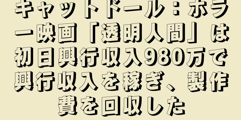 キャットドール：ホラー映画「透明人間」は初日興行収入980万で興行収入を稼ぎ、製作費を回収した