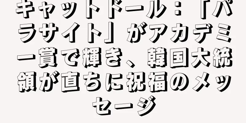 キャットドール：「パラサイト」がアカデミー賞で輝き、韓国大統領が直ちに祝福のメッセージ
