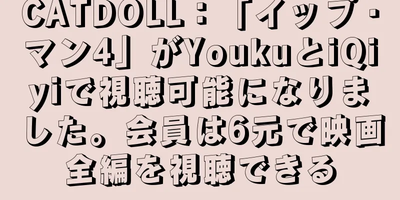 CATDOLL：「イップ・マン4」がYoukuとiQiyiで視聴可能になりました。会員は6元で映画全編を視聴できる