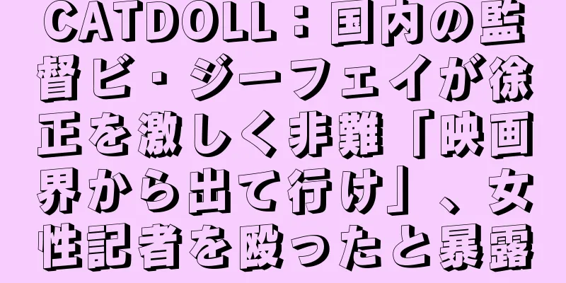 CATDOLL：国内の監督ビ・ジーフェイが徐正を激しく非難「映画界から出て行け」、女性記者を殴ったと暴露