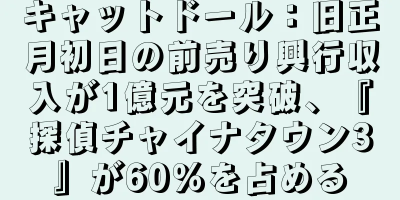 キャットドール：旧正月初日の前売り興行収入が1億元を突破、『探偵チャイナタウン3』が60％を占める
