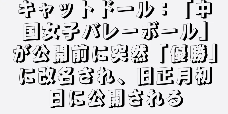 キャットドール：「中国女子バレーボール」が公開前に突然「優勝」に改名され、旧正月初日に公開される