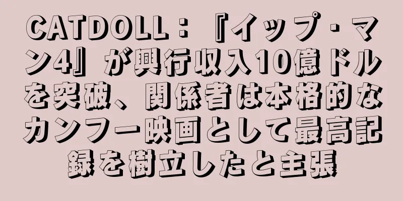 CATDOLL：『イップ・マン4』が興行収入10億ドルを突破、関係者は本格的なカンフー映画として最高記録を樹立したと主張