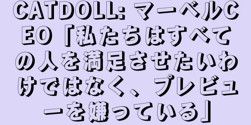 CATDOLL: マーベルCEO「私たちはすべての人を満足させたいわけではなく、プレビューを嫌っている」