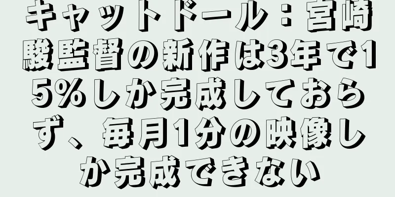 キャットドール：宮崎駿監督の新作は3年で15％しか完成しておらず、毎月1分の映像しか完成できない