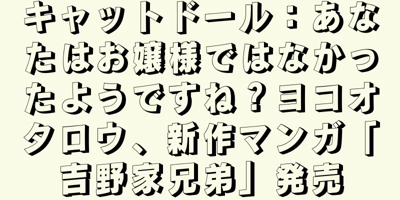 キャットドール：あなたはお嬢様ではなかったようですね？ヨコオタロウ、新作マンガ「吉野家兄弟」発売