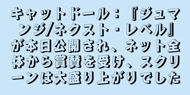 キャットドール：『ジュマンジ/ネクスト・レベル』が本日公開され、ネット全体から賞賛を受け、スクリーンは大盛り上がりでした