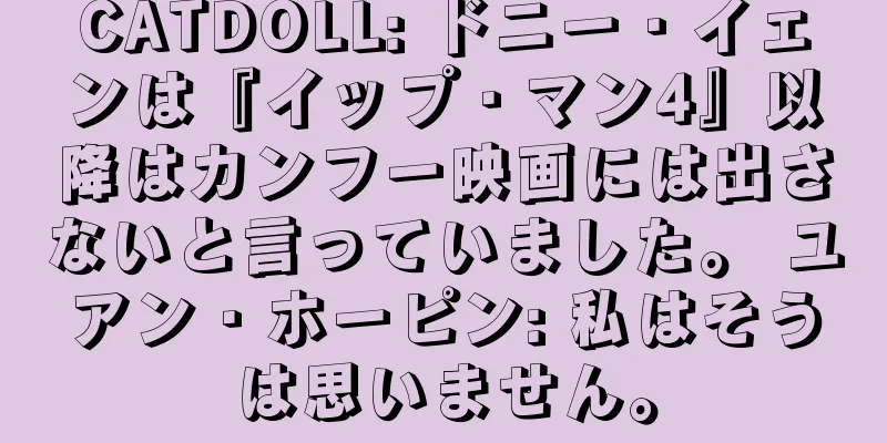 CATDOLL: ドニー・イェンは『イップ・マン4』以降はカンフー映画には出さないと言っていました。 ユアン・ホーピン: 私はそうは思いません。