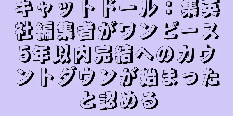 キャットドール：集英社編集者がワンピース5年以内完結へのカウントダウンが始まったと認める