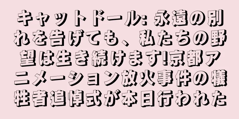 キャットドール: 永遠の別れを告げても、私たちの野望は生き続けます!京都アニメーション放火事件の犠牲者追悼式が本日行われた