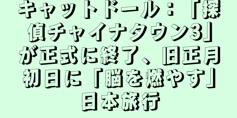 キャットドール：「探偵チャイナタウン3」が正式に終了、旧正月初日に「脳を燃やす」日本旅行
