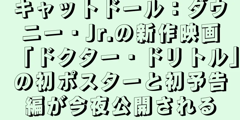 キャットドール：ダウニー・Jr.の新作映画「ドクター・ドリトル」の初ポスターと初予告編が今夜公開される