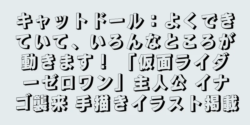 キャットドール：よくできていて、いろんなところが動きます！ 「仮面ライダーゼロワン」主人公 イナゴ襲来 手描きイラスト掲載