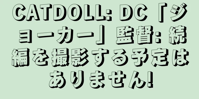 CATDOLL: DC「ジョーカー」監督: 続編を撮影する予定はありません!