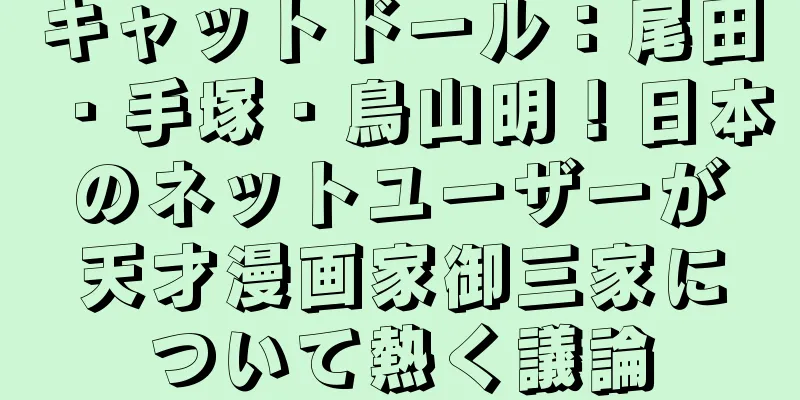 キャットドール：尾田・手塚・鳥山明！日本のネットユーザーが天才漫画家御三家について熱く議論
