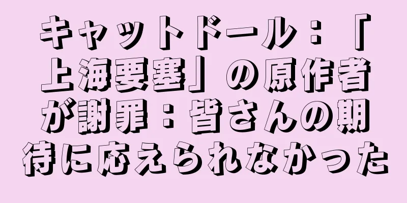 キャットドール：「上海要塞」の原作者が謝罪：皆さんの期待に応えられなかった
