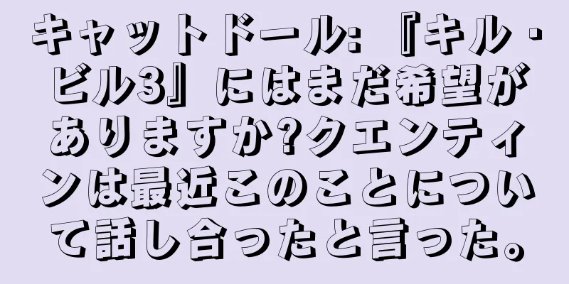 キャットドール: 『キル・ビル3』にはまだ希望がありますか?クエンティンは最近このことについて話し合ったと言った。