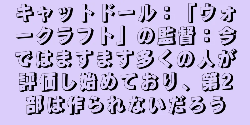 キャットドール：「ウォークラフト」の監督：今ではますます多くの人が評価し始めており、第2部は作られないだろう