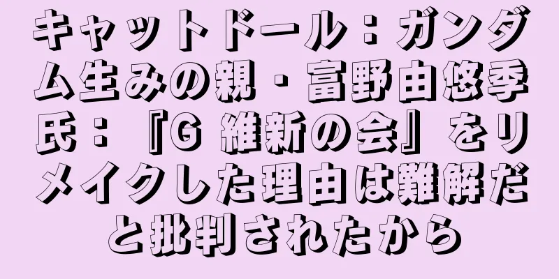 キャットドール：ガンダム生みの親・富野由悠季氏：『G 維新の会』をリメイクした理由は難解だと批判されたから