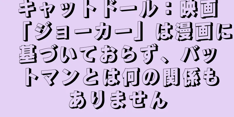 キャットドール：映画「ジョーカー」は漫画に基づいておらず、バットマンとは何の関係もありません