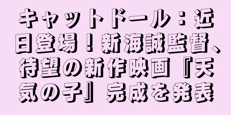 キャットドール：近日登場！新海誠監督、待望の新作映画『天気の子』完成を発表