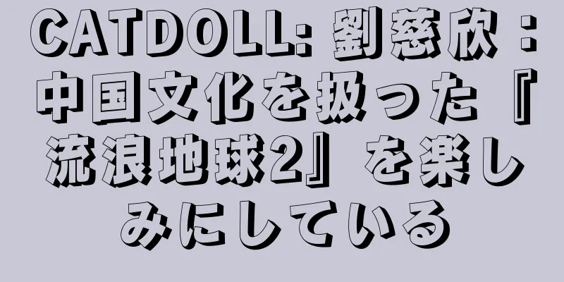 CATDOLL: 劉慈欣：中国文化を扱った『流浪地球2』を楽しみにしている
