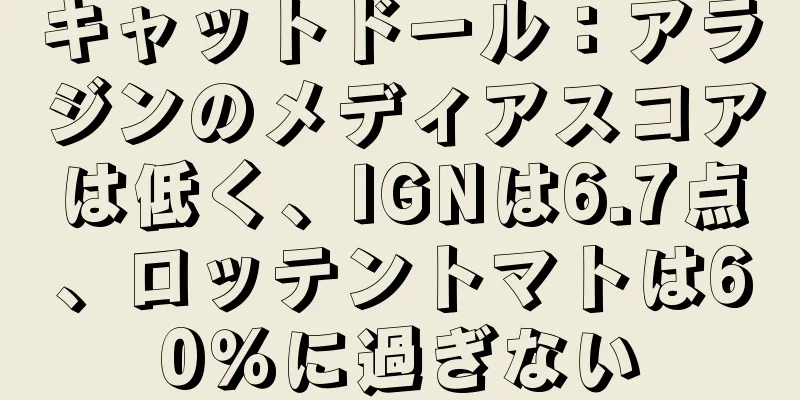 キャットドール：アラジンのメディアスコアは低く、IGNは6.7点、ロッテントマトは60％に過ぎない