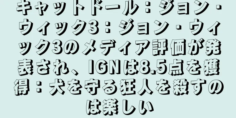 キャットドール：ジョン・ウィック3：ジョン・ウィック3のメディア評価が発表され、IGNは8.5点を獲得：犬を守る狂人を殺すのは楽しい