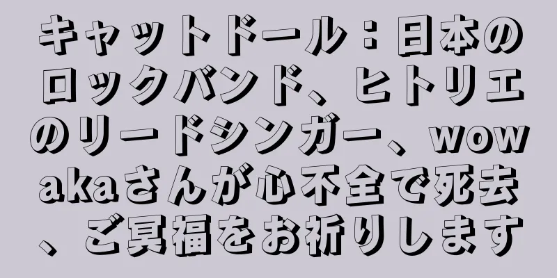 キャットドール：日本のロックバンド、ヒトリエのリードシンガー、wowakaさんが心不全で死去、ご冥福をお祈りします