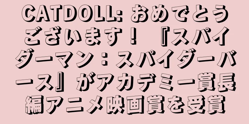 CATDOLL: おめでとうございます！ 『スパイダーマン：スパイダーバース』がアカデミー賞長編アニメ映画賞を受賞