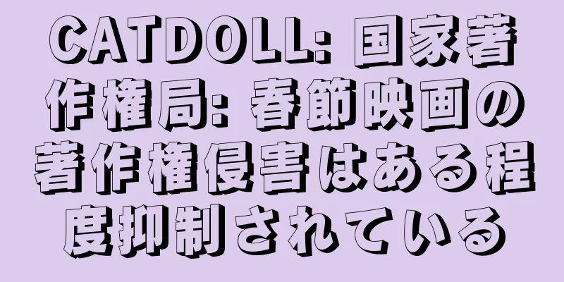 CATDOLL: 国家著作権局: 春節映画の著作権侵害はある程度抑制されている