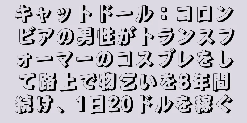 キャットドール：コロンビアの男性がトランスフォーマーのコスプレをして路上で物乞いを8年間続け、1日20ドルを稼ぐ