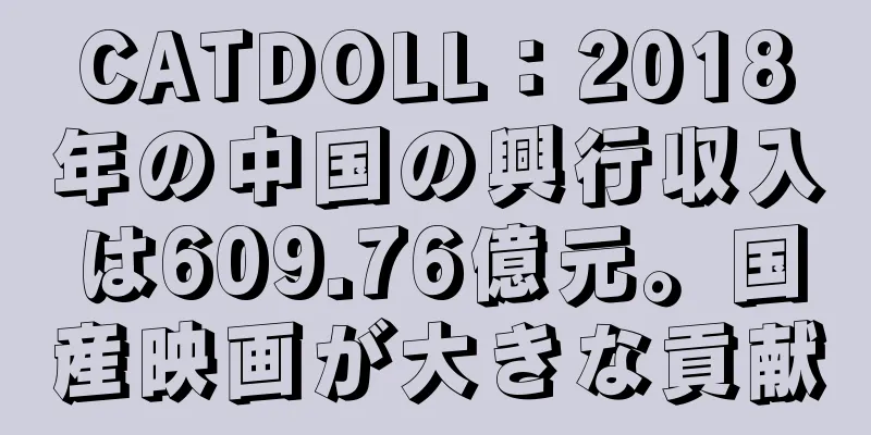 CATDOLL：2018年の中国の興行収入は609.76億元。国産映画が大きな貢献
