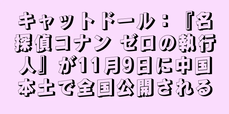 キャットドール：『名探偵コナン ゼロの執行人』が11月9日に中国本土で全国公開される