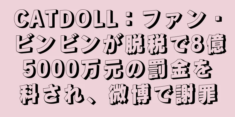CATDOLL：ファン・ビンビンが脱税で8億5000万元の罰金を科され、微博で謝罪