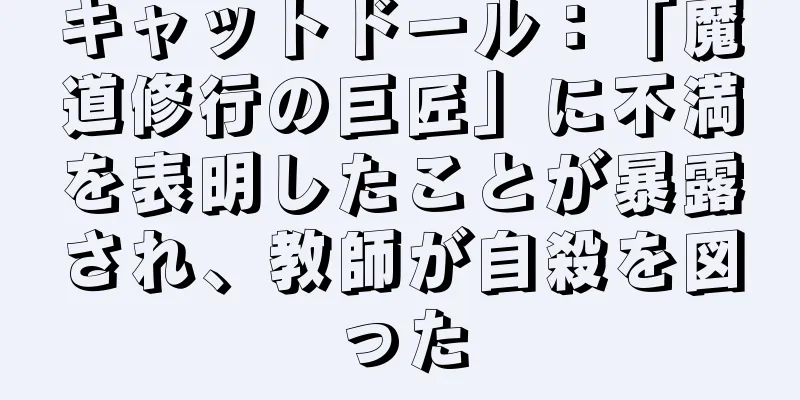 キャットドール：「魔道修行の巨匠」に不満を表明したことが暴露され、教師が自殺を図った